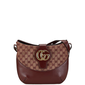 グッチ GGマーモント 斜め掛け ショルダーバッグ 568857 ボルドー ワインレッド キャンバス レザー レディース GUCCI 【中古】