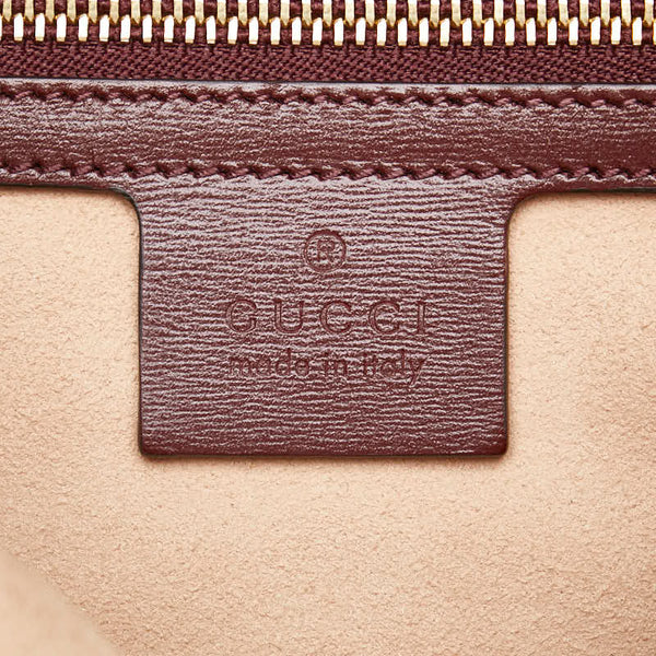 グッチ GGマーモント 斜め掛け ショルダーバッグ 568857 ボルドー ワインレッド キャンバス レザー レディース GUCCI 【中古】