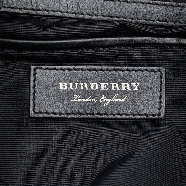 バーバリー リュック バックパック ブラック ナイロン レザー レディース BURBERRY 【中古】