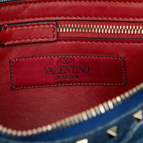 ヴァレンチノ スタッズ ボディバッグ ウエストバッグ ショルダーバッグ ブルー デニム レディース Valentino 【中古】