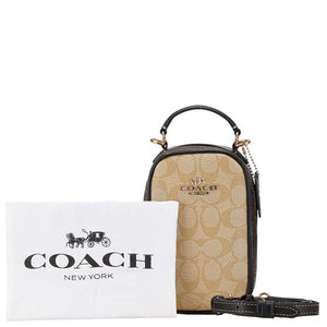 コーチ シグネチャー ショルダーバッグ ポシェット 2WAY CB852 ベージュ ブラウン PVC レザー レディース COACH 【中古】