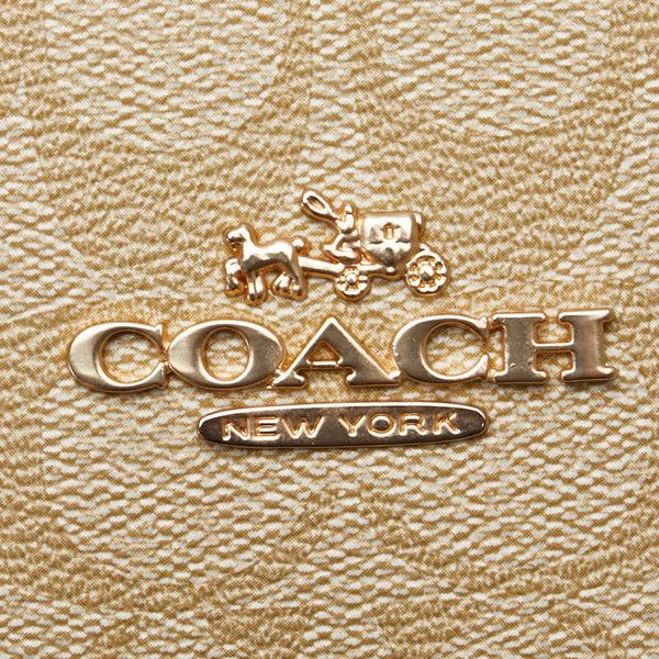 コーチ シグネチャー ショルダーバッグ ポシェット 2WAY CB852 ベージュ ブラウン PVC レザー レディース COACH 【中古】