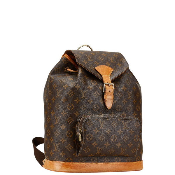 ルイ ヴィトン モノグラム モンスリGM リュック バックパック M51135 ブラウン PVC レザー レディース LOUIS VUITTON 【中古】