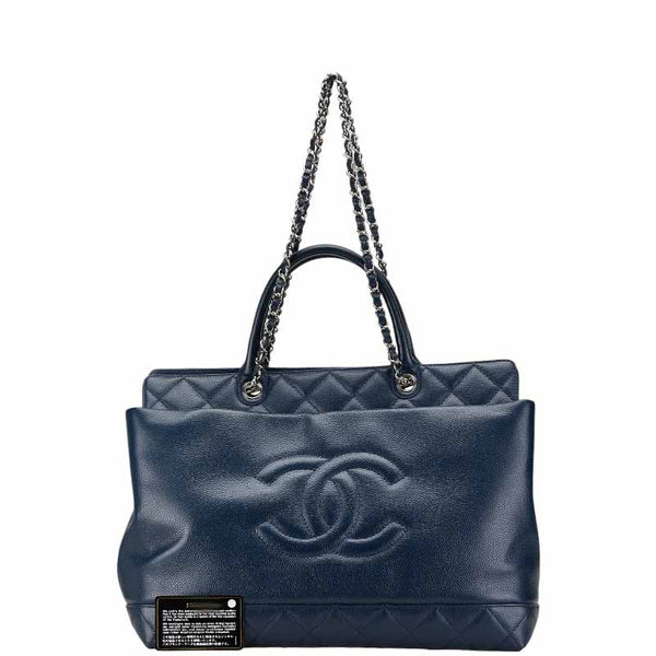 シャネル マトラッセ ココマーク ハンドバッグ ショルダーバッグ 2WAY ネイビー キャビアスキン レディース CHANEL 【中古】