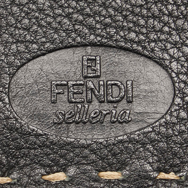 フェンディ セレリア ステッチ 長財布 ネイビー レザー レディース FENDI 【中古】