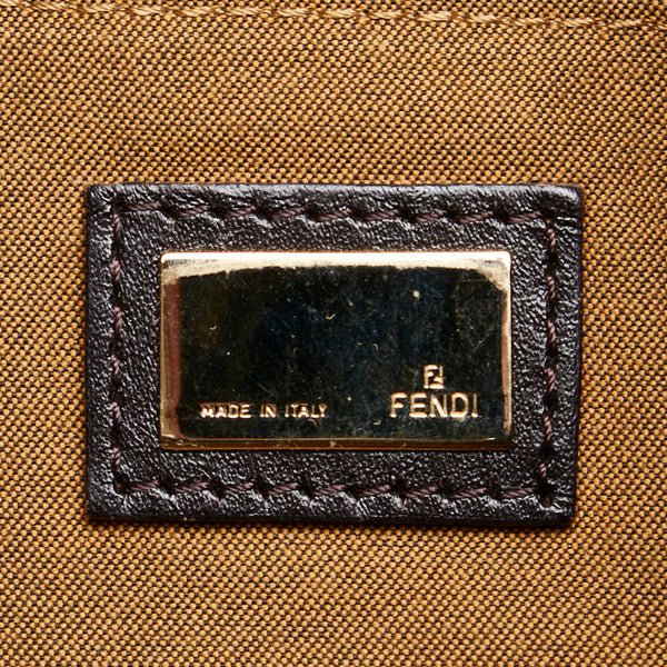 フェンディ ズッカ ハンドバッグ ブラウン キャンバス レザー レディース FENDI 【中古】