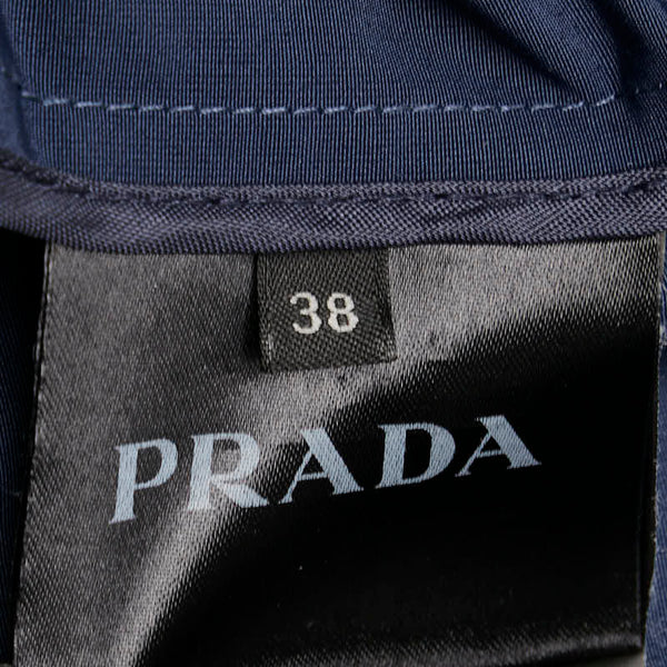 プラダ トレンチコート サイズ:38 ネイビー ポリエステル コットン キュプラ レディース PRADA 【中古】