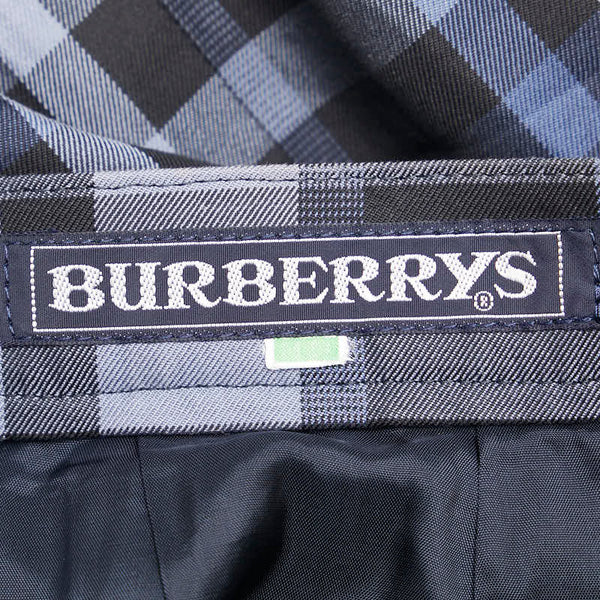 バーバリー ノバチェック ロングスカート サイズ：9AR ブルー コットン レディース BURBERRY 【中古】