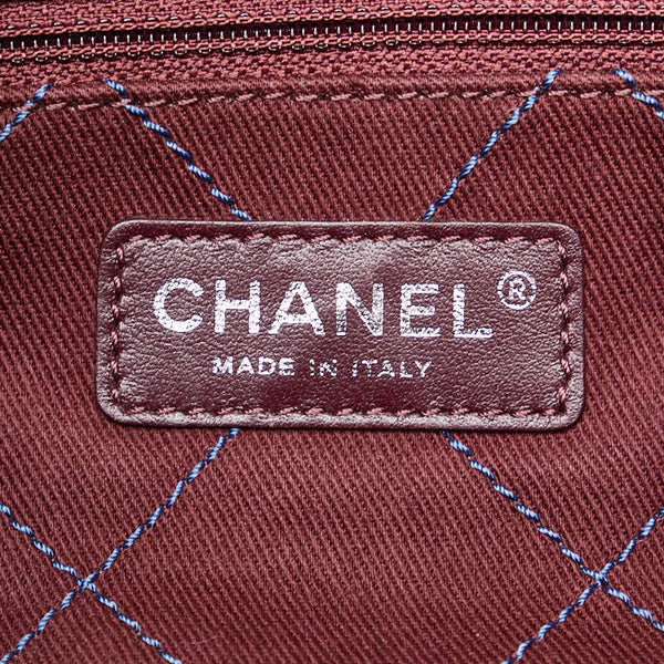 シャネル マトラッセ ココマーク チェーン トートバッグ ブルー キャビアスキン レディース CHANEL 【中古】