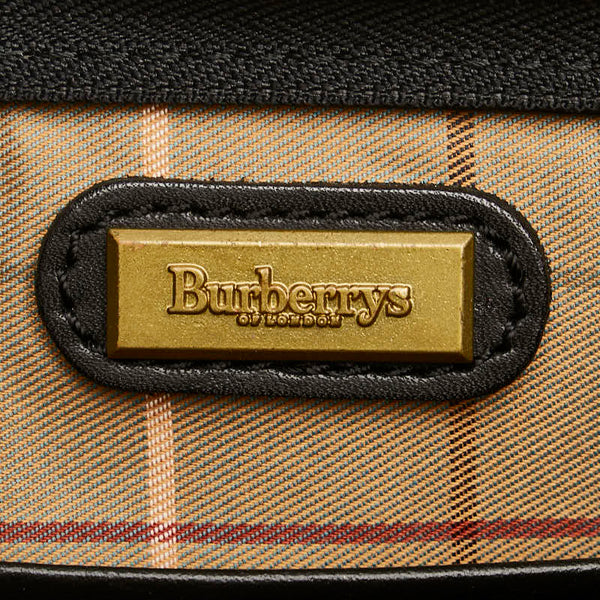 バーバリー シャドーホース ハンドバッグ ブラック レザー レディース BURBERRY 【中古】