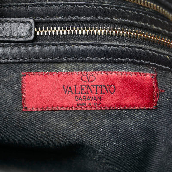 ヴァレンチノ ロックスタッズ ハンドバッグ ショルダーバッグ 2WAY ブラック レザー レディース Valentino 【中古】