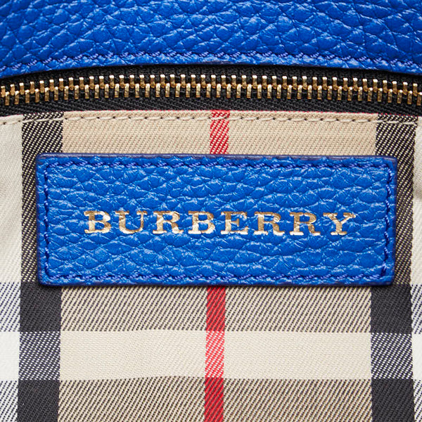 バーバリー ノバチェック ロゴ ワンショルダーバッグ ハンドバッグ ブルー レザー レディース BURBERRY 【中古】