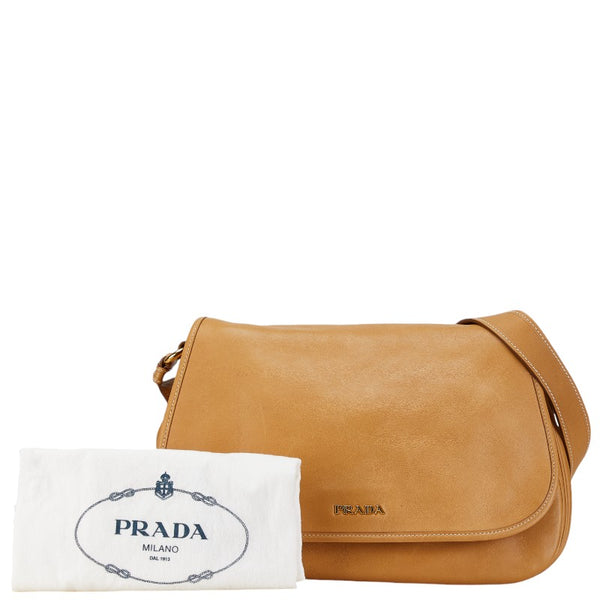 プラダ ショルダーバッグ ベージュ レザー レディース PRADA 【中古】