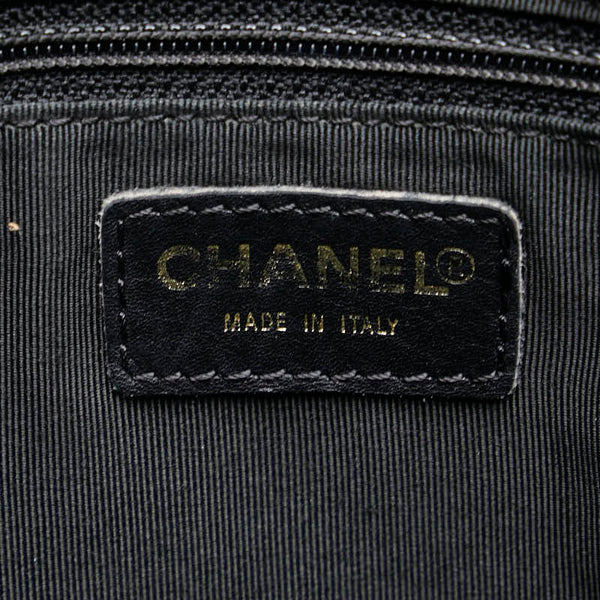 シャネル ココマーク チョコバー ハンドバッグ トートバッグ ブラック ラムスキン レディース CHANEL 【中古】