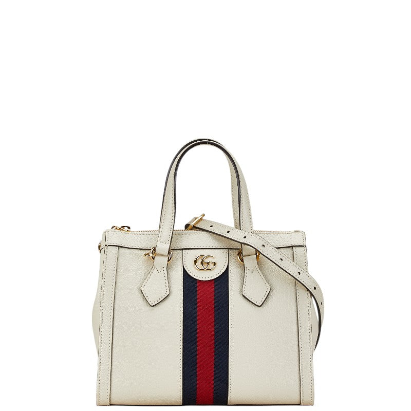 グッチ オフィディア  ハンドバッグ ショルダーバッグ 2WAY 719882 ホワイト アイボリー レザー レディース GUCCI 【中古】