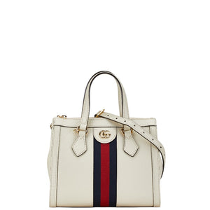 グッチ オフィディア  ハンドバッグ ショルダーバッグ 2WAY 719882 ホワイト アイボリー レザー レディース GUCCI 【中古】