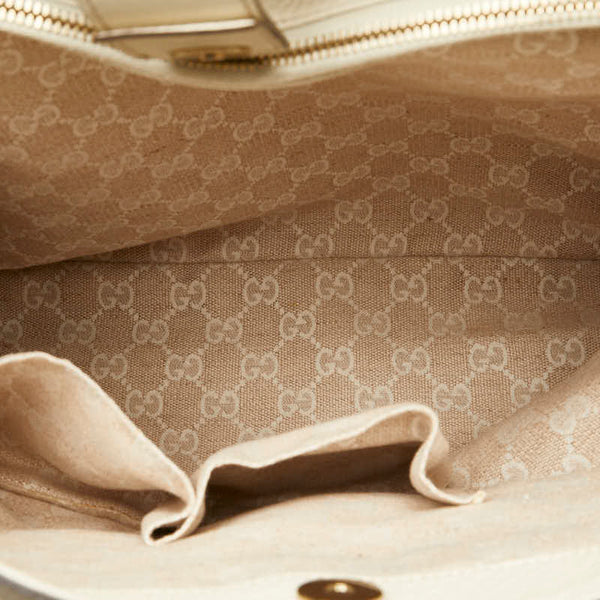 グッチ バンブー ハンドバッグ 202317 ホワイト レザー レディース GUCCI 【中古】