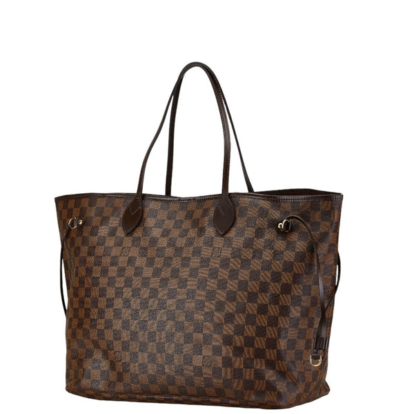 ルイ ヴィトン ダミエ ネヴァーフルGM トートバッグ ショルダーバッグ N51106 ブラウン PVC レザー レディース LOUIS VUITTON 【中古】