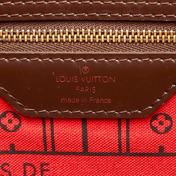 ルイ ヴィトン ダミエ ネヴァーフルGM トートバッグ ショルダーバッグ N51106 ブラウン PVC レザー レディース LOUIS VUITTON 【中古】