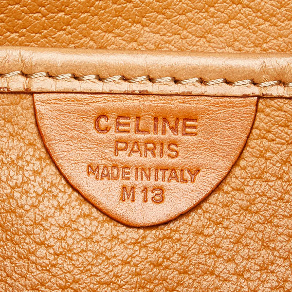 セリーヌ マカダム ハンドバッグ ブラウン PVC レザー レディース CELINE 【中古】