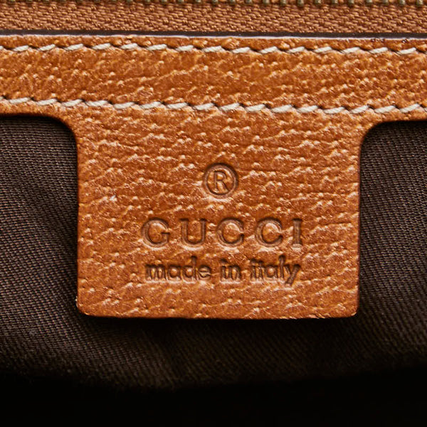 グッチ GGキャンバス スタッズ ハンドバッグ 131023 ブラウン キャンバス レザー レディース GUCCI 【中古】