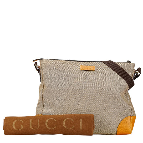 グッチ 斜め掛け ショルダーバッグ 257301 ベージュ イエロー キャンバス レザー メンズ GUCCI 【中古】