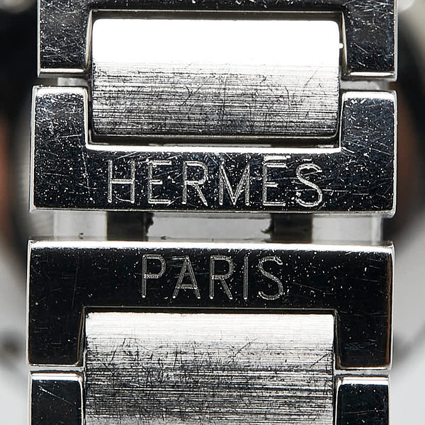 エルメス ノマード 腕時計 NO1.210 クオーツ ブラック文字盤 ステンレススチール レディース HERMES 【中古】