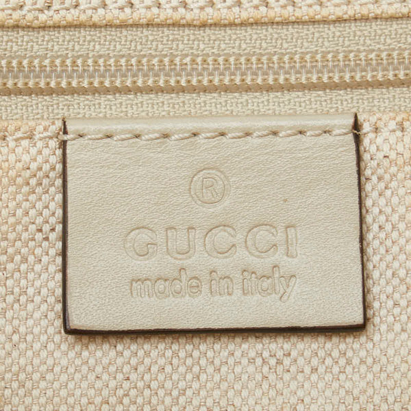 グッチ GGキャンバス ハンドバッグ ショルダーバッグ 2WAY 247902 ベージュ ホワイト キャンバス レザー レディース GUCCI 【中古】