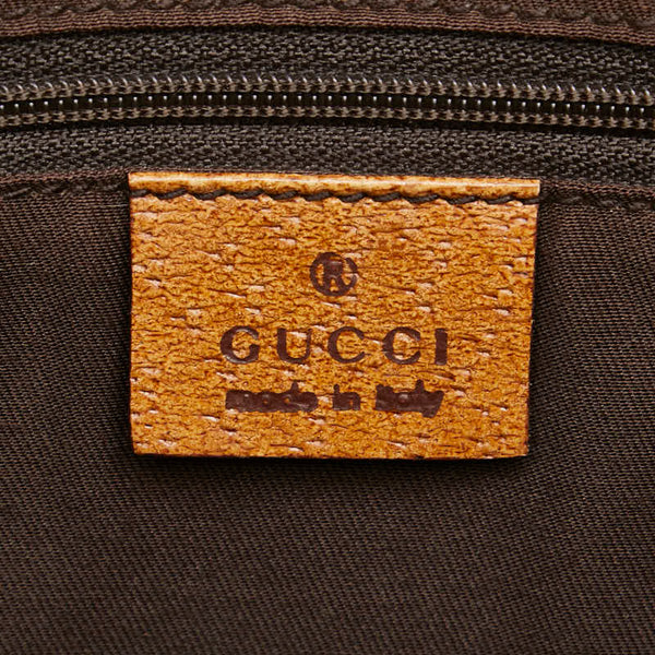 グッチ GGキャンバス ハンドバッグ トートバッグ 113017 ライトブラウン キャンバス レザー レディース GUCCI 【中古】