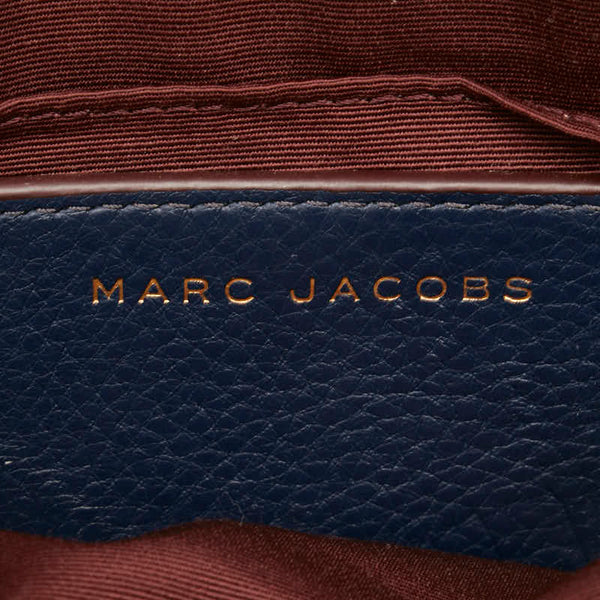 マークジェイコブス 斜め掛け ショルダーバッグ ネイビー レザー レディース MARC JACOBS 【中古】