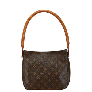 ルイ ヴィトン モノグラム ルーピングMM ショルダーバッグ ハンドバッグ M51146 ブラウン PVC レザー レディース LOUIS VUITTON 【中古】