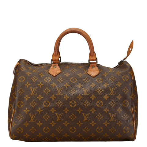 ルイ ヴィトン モノグラム スピーディ35 ハンドバッグ ボストンバッグ M41524 ブラウン PVC レザー レディース LOUIS VUITTON 【中古】