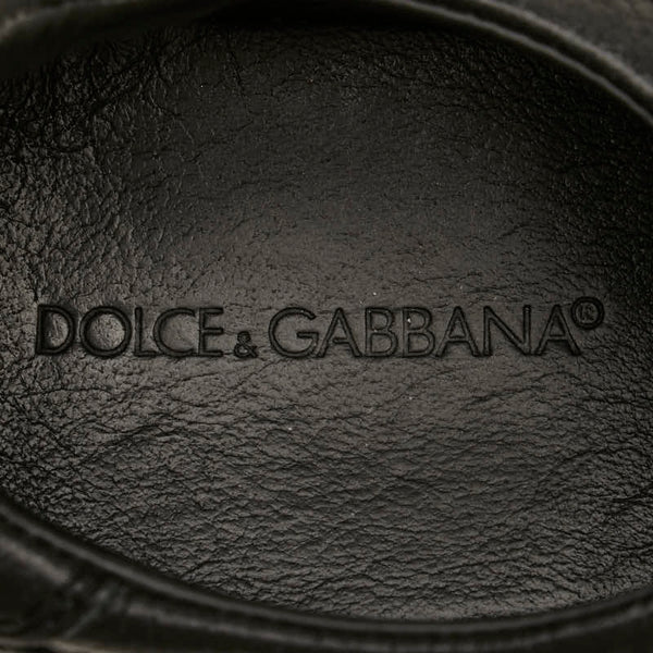 ドルチェアンドガッバーナ スニーカー サイズ：8 ブラック レザー レディース DOLCE&GABBANA 【中古】