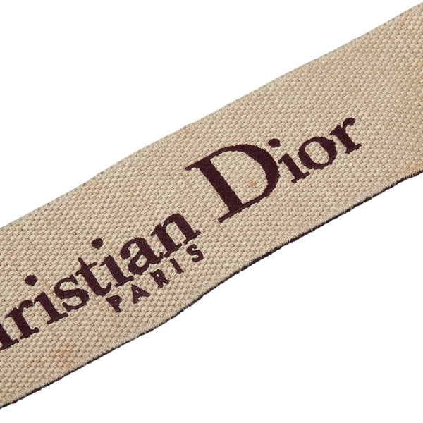 ディオール ロゴ ストラップ ワインレッド ブラック キャンバス レザー レディース Dior 【中古】