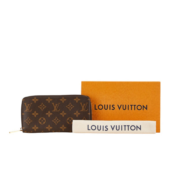 ルイ ヴィトン モノグラム ジッピー ウォレット ラウンドファスナー 長財布 M42616 ブラウン PVC レザー レディース LOUIS VUITTON 【中古】