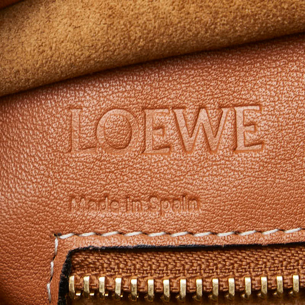 ロエベ アマソナ28 ハンドバッグ ショルダーバッグ 2WAY ブルー ブラウン デニム レザー レディース LOEWE 【中古】