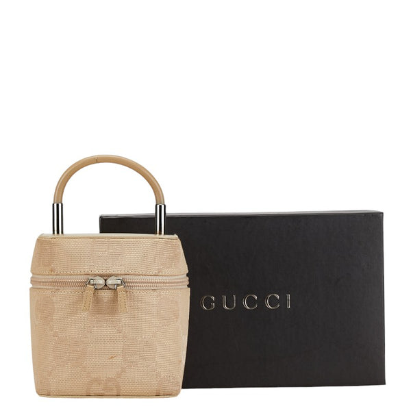 グッチ GGキャンバス バニティバッグ 039 1052 ベージュ レザー レディース GUCCI 【中古】