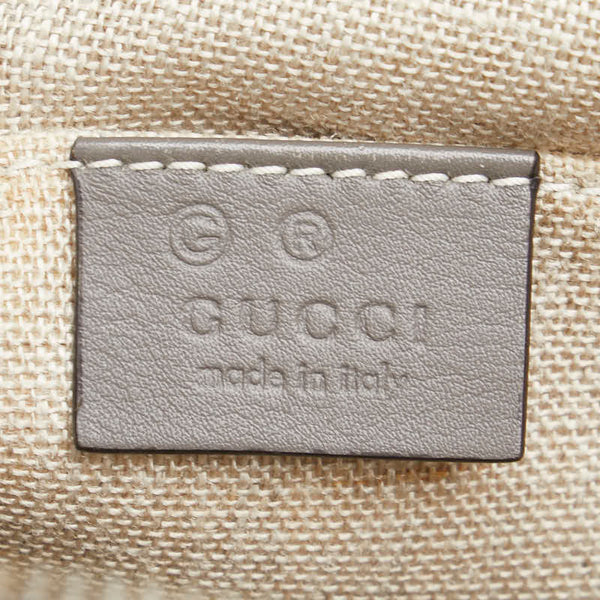 グッチ マイクログッチッシマ ハンドバッグ ショルダーバッグ 2WAY 449654 グレー レザー レディース GUCCI 【中古】