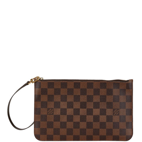 ルイ ヴィトン ダミエ ネヴァーフル用 ポーチ ブラウン PVC レザー レディース LOUIS VUITTON 【中古】