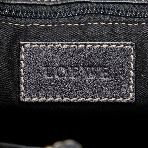 ロエベ アナグラムロゴ ハンドバッグ トートバッグ ブラック レザー レディース LOEWE 【中古】