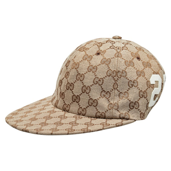 グッチ GGキャンバス 25 GUCCI キャップ サイズ:L 751400 ベージュ ホワイト キャンバス レディース GUCCI 【中古】