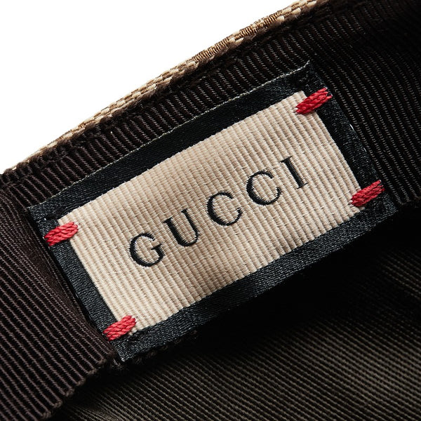 グッチ GGキャンバス 25 GUCCI キャップ サイズ:L 751400 ベージュ ホワイト キャンバス レディース GUCCI 【中古】