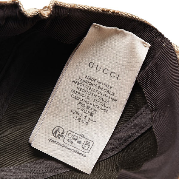 グッチ GGキャンバス 25 GUCCI キャップ サイズ:L 751400 ベージュ ホワイト キャンバス レディース GUCCI 【中古】