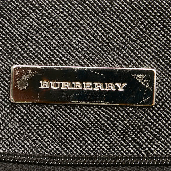 バーバリー ノバチェック ハンドバッグ トートバッグ ブラック レザー レディース BURBERRY 【中古】