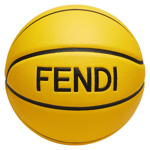 フェンディ ズッカ バスケットボール ケース セット 7AS100 ブラウン ブラック イエロー ナイロン レザー ラバー レディース FENDI 【中古】