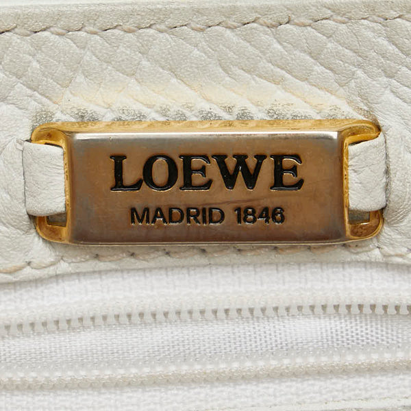 ロエベ ショルダーバッグ ホワイト アイボリー レザー レディース LOEWE 【中古】