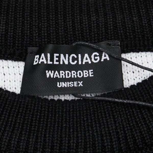 バレンシアガ ロゴ セーター サイズ：S ブラック ホワイト コットン レディース BALENCIAGA 【中古】