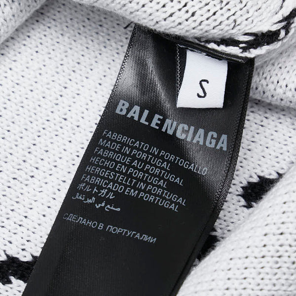 バレンシアガ ロゴ セーター サイズ：S ブラック ホワイト コットン レディース BALENCIAGA 【中古】