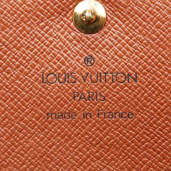 ルイ ヴィトン モノグラム ポルトフォイユ トレゾール 二つ折り財布 M61736 ブラウン PVC レザー レディース LOUIS VUITTON 【中古】