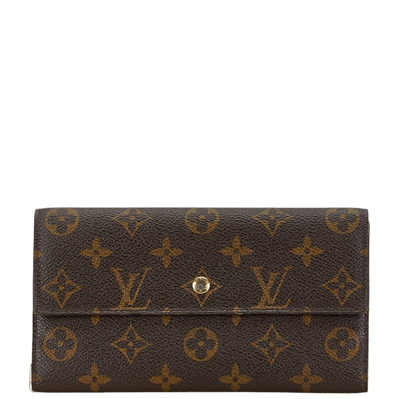 ルイ ヴィトン モノグラム ポルトフォイユ インターナショナル 長財布 M61217 ブラウン PVC レザー レディース LOUIS VUITTON 【中古】